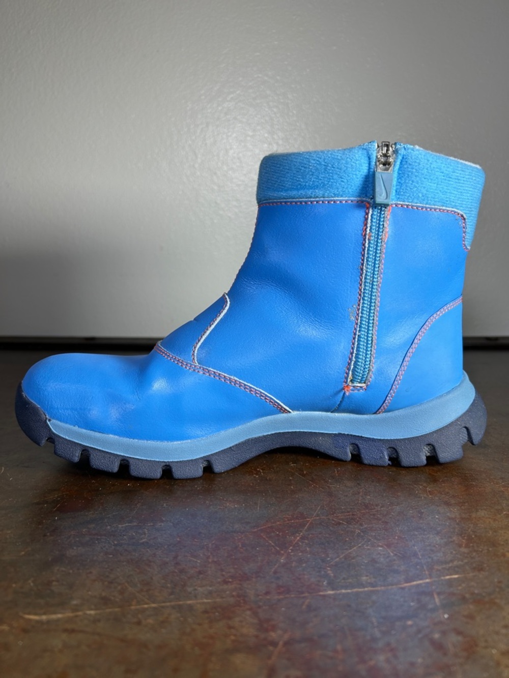 Nike Kids Blue Zip Winter Boots with Silver Swoosh - Picture 9 of 15